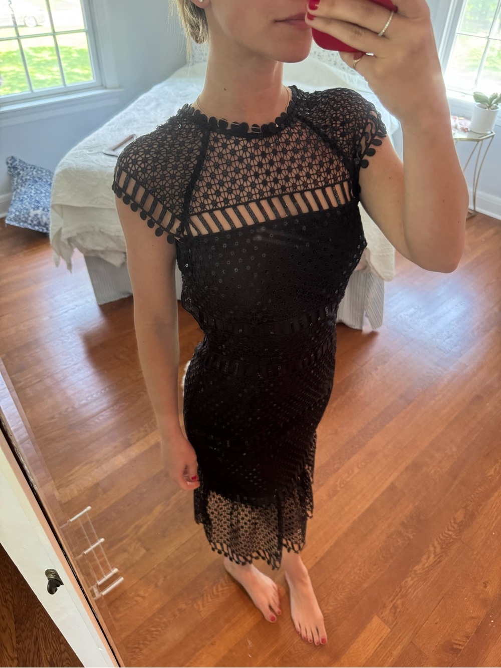 SAYLOR Eyelet and sequin Dress